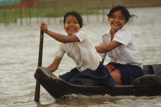 Rowing to school